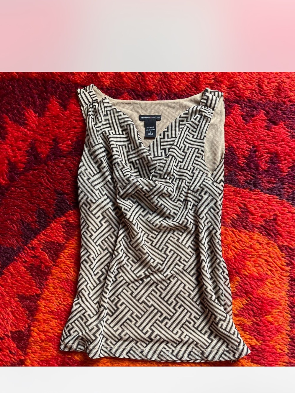 New York & Co. sleeveless geometric blouse size S